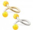 14K Gold twister barbell with Yellow opal balls , 14ga