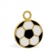 14K Yellow Gold Enameled Soccer Ball Pendant