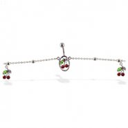 Belly chain with dangling cherries