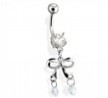 Belly Ring with Dangling Bow