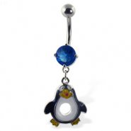 Belly Ring with dangling penguin