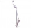 Belly ring with dangling triangles on chains