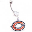 Belly Ring with official licensed NFL charm, Chicago Bears