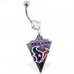 Belly Ring with official licensed NFL charm, Houston Texans