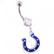 Belly Ring with official licensed NFL charm, Indianapolis Colts