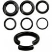Black steel/titanium segment ring, 14ga