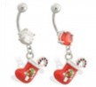 Christmas Belly Ring with Dangling Jeweled Stocking