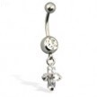 Crystal Cross Belly Button Ring