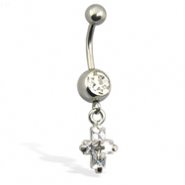 Crystal Cross Belly Button Ring