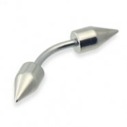 Curved barbell with spikes, 14 ga
