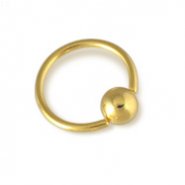 Gold Tone CBR / clit ring, 16 ga