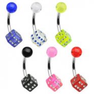 Jeweled dice belly ring