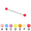 Long barbell (industrial barbell) with glow-in-the-dark balls, 14 ga