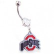 Mspiercing Belly Ring with Official Licensed NCAA Charm, Ohio State Buckeyes