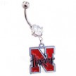 Mspiercing Belly Ring with Official Licensed NCAA Charm, University Of Nebraska Cornhuskers
