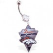 Mspiercing Belly Ring with Official Licensed NFL Charm, Denver Broncos