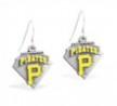 Mspiercing Sterling Silver Earrings With Official Licensed Pewter MLB Charms, Pittsburgh Pirates