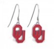 Mspiercing Sterling Silver Earrings With Official Licensed Pewter NCAA Charm, Oklahoma University So