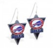 Mspiercing Sterling Silver Earrings With Official Licensed Pewter NFL Charm, Buffalo Bills