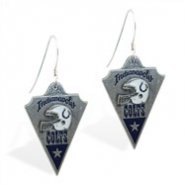 Mspiercing Sterling Silver Earrings With Official Licensed Pewter NFL Charm, Indianapolis Colts