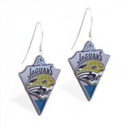 Mspiercing Sterling Silver Earrings With Official Licensed Pewter NFL Charm, Jacksonville Jaguars