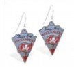 Mspiercing Sterling Silver Earrings With Official Licensed Pewter NFL Charm, Tampa Bay Buccaneers