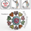 Multi-color multi-gem heart burst flower reversed hinged navel ring