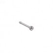 Nose pin with press-fit clear gem, 20 ga