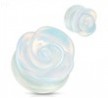 Pair Of Hand-Carved Rose Opalite Plugs