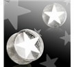 Pair Of White UV Acrylic 3D Star Double Flare Glitter Plugs