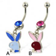 Pink playboy bunny belly button ring
