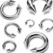 Stainless steel circular (horseshoe) barbell with cones, 8 ga