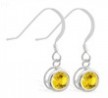 Sterling Silver Earrings with 5mm Bezel Set round 5mm Citrine