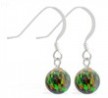 Sterling Silver Earrings with Dangling 8mm Rainbow Opal Ball
