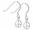Sterling Silver Earrings with dangling peace sign