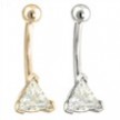 14K Gold 6mm Triangle Belly Ring