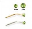 14K Gold Apple Green Diamond Nose Pin