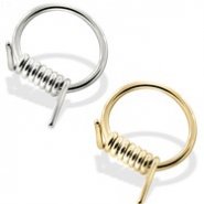 14K Gold Barbed Wire Captive Bead Ring