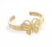 14K Gold elegant butterfly toe ring