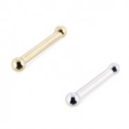 14K Gold Nose Bone With Ball Tip