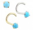 14K Gold Nose Screw with 2mm Round Turquoise