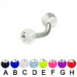 Acrylic ball with stone curved barbell, 12ga
