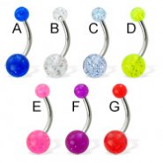 Acrylic glitter belly button ring