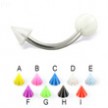 Beach ball and cone curved barbell, 14 ga