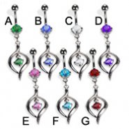 Belly button ring with elegant pendant