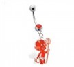 Belly Ring  with Dangling Devil Baby