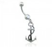 Belly Ring with Dangling Anchor