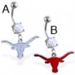 Belly ring with dangling bull
