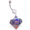 Belly Ring with official licensed MLB charm, New York Metts