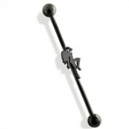 Black Industrial Barbell with Sexy Dancer, 14ga